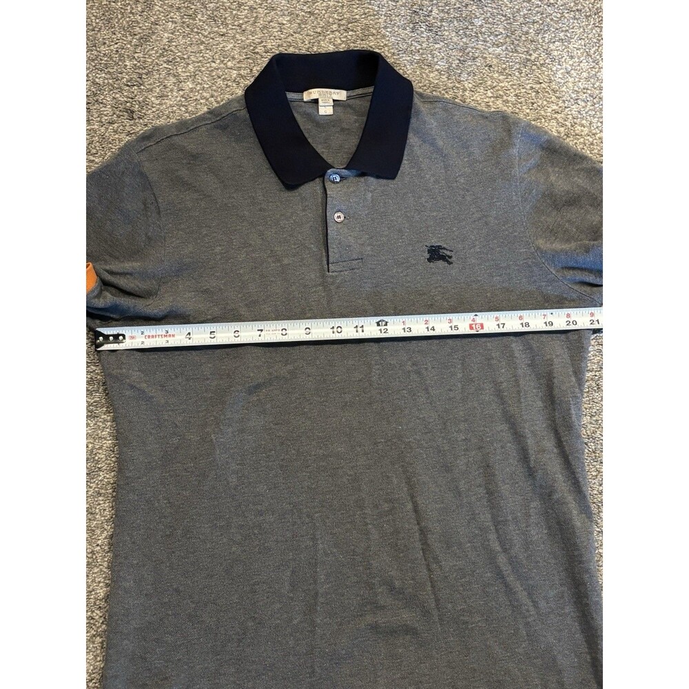 Burberry Brit Polo Men’s Size Large Grey Cotton‎ Contrast Detail Shirt - Picture 3 of 7